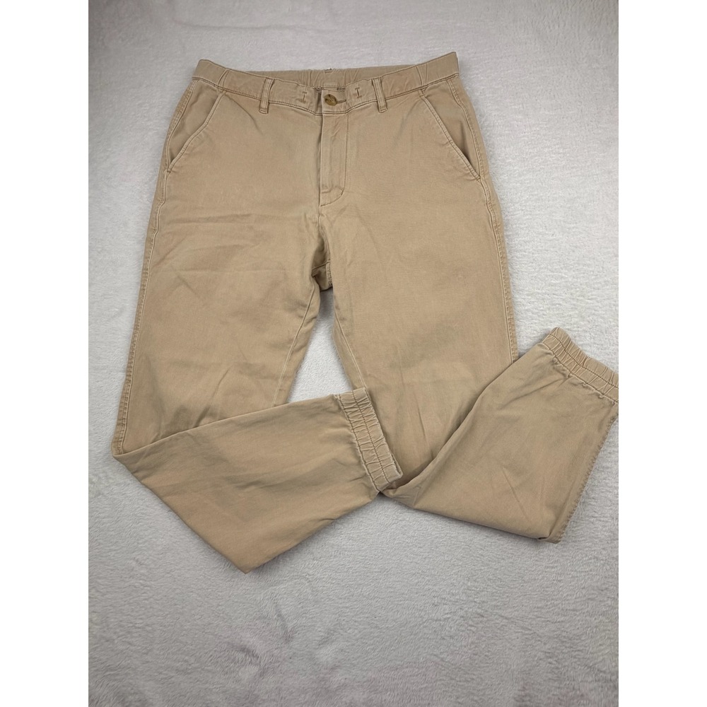 Uniqlo Jogger Pants Mens Medium Tan Cotton Spandex Elastic Waist Tapered